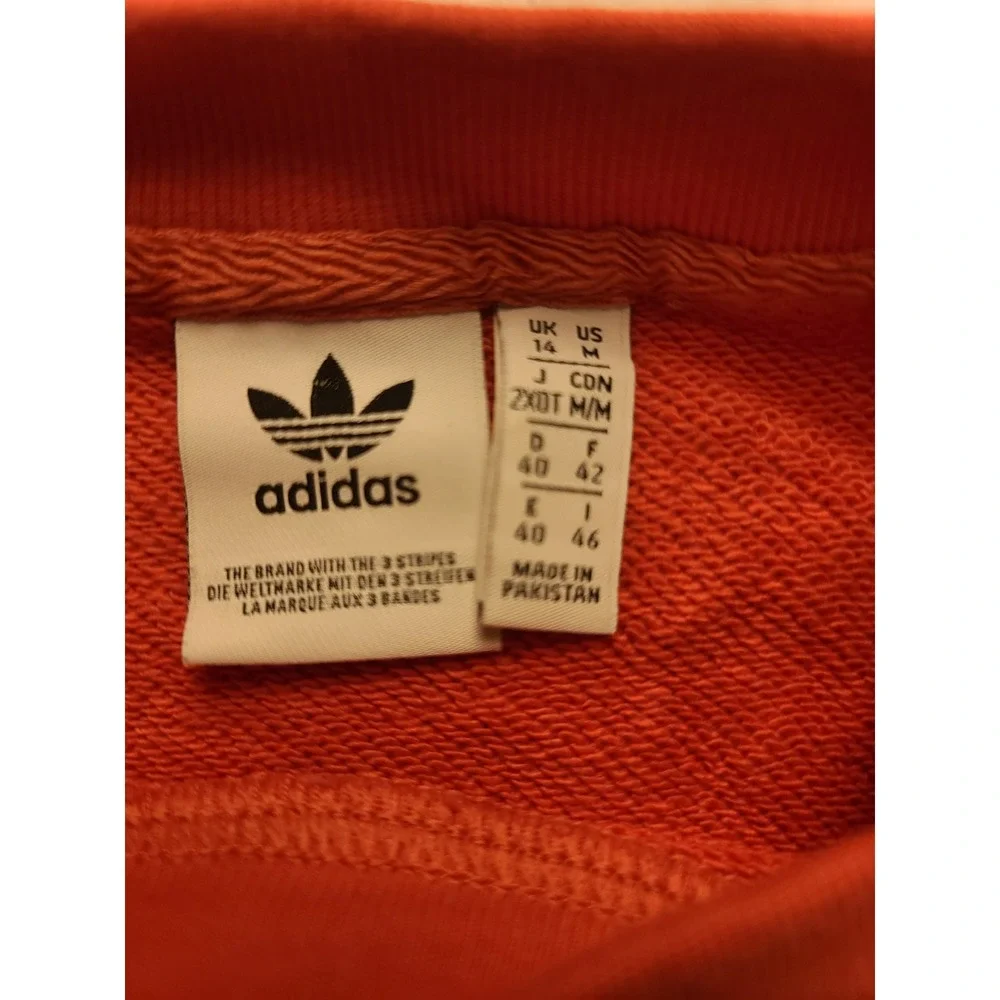 Adidas Originals Trefoil Crewneck Sweatshirt Orange‎ White Logo Men's Medium